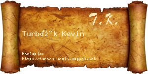 Turbók Kevin névjegykártya